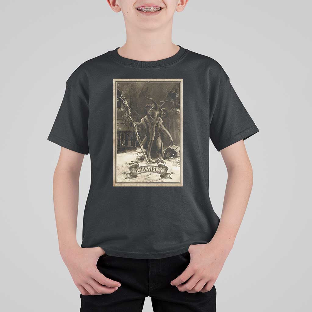 Christmas Krampus T Shirt For Kid Xmas Horror Ugly Sweater Krampus Tarot Card Evil Pajama - Wonder Print Shop