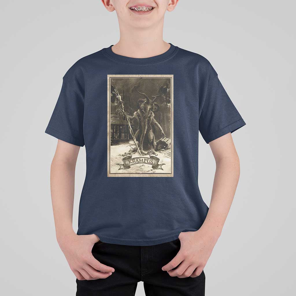 Christmas Krampus T Shirt For Kid Xmas Horror Ugly Sweater Krampus Tarot Card Evil Pajama - Wonder Print Shop