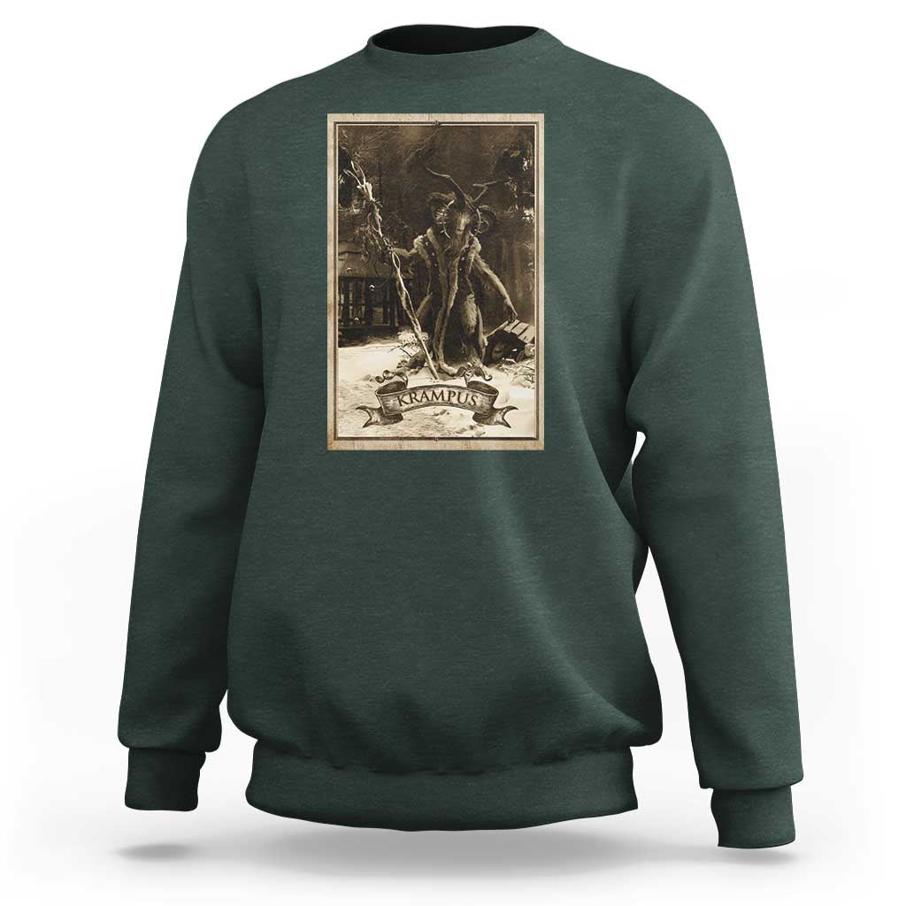 Christmas Krampus Sweatshirt Xmas Horror Ugly Sweater Krampus Tarot Card Evil Pajama - Wonder Print Shop