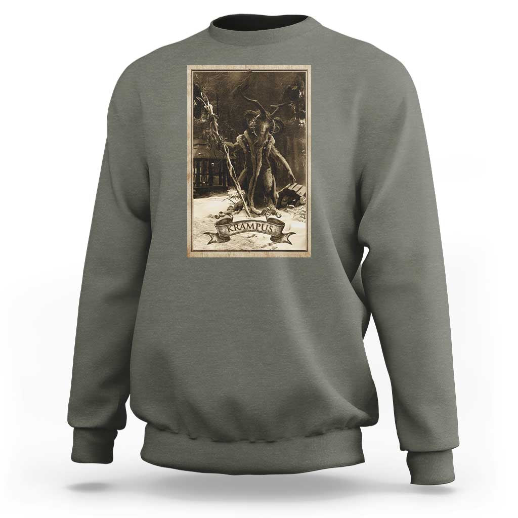 Christmas Krampus Sweatshirt Xmas Horror Ugly Sweater Krampus Tarot Card Evil Pajama - Wonder Print Shop