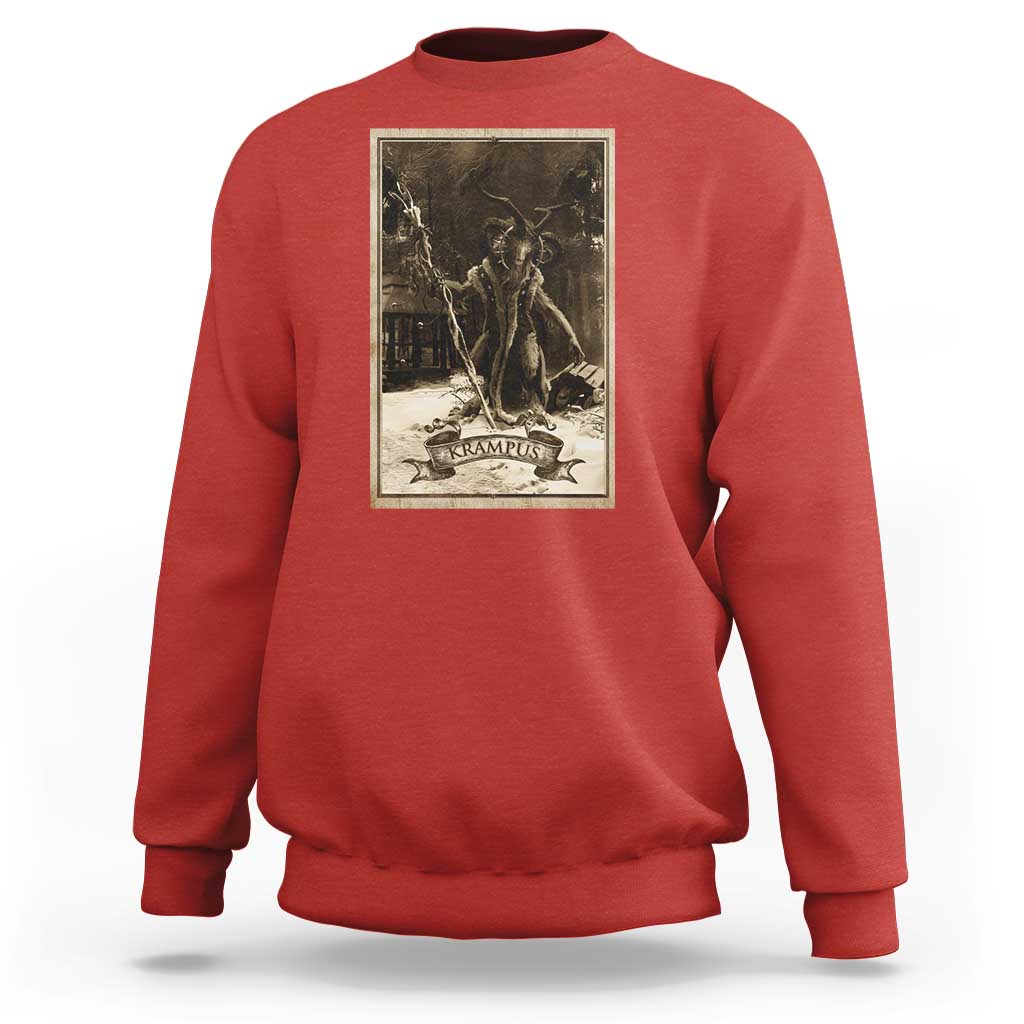 Christmas Krampus Sweatshirt Xmas Horror Ugly Sweater Krampus Tarot Card Evil Pajama - Wonder Print Shop