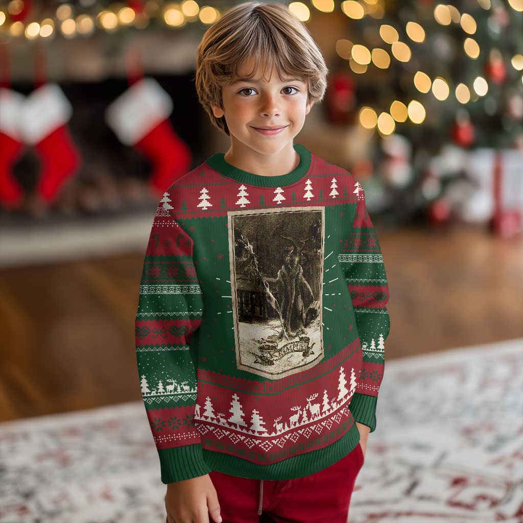 Krampus Ugly Christmas Sweater Xmas Horror Ugly Sweater Krampus Tarot Card Evil Pajama - Wonder Print Shop