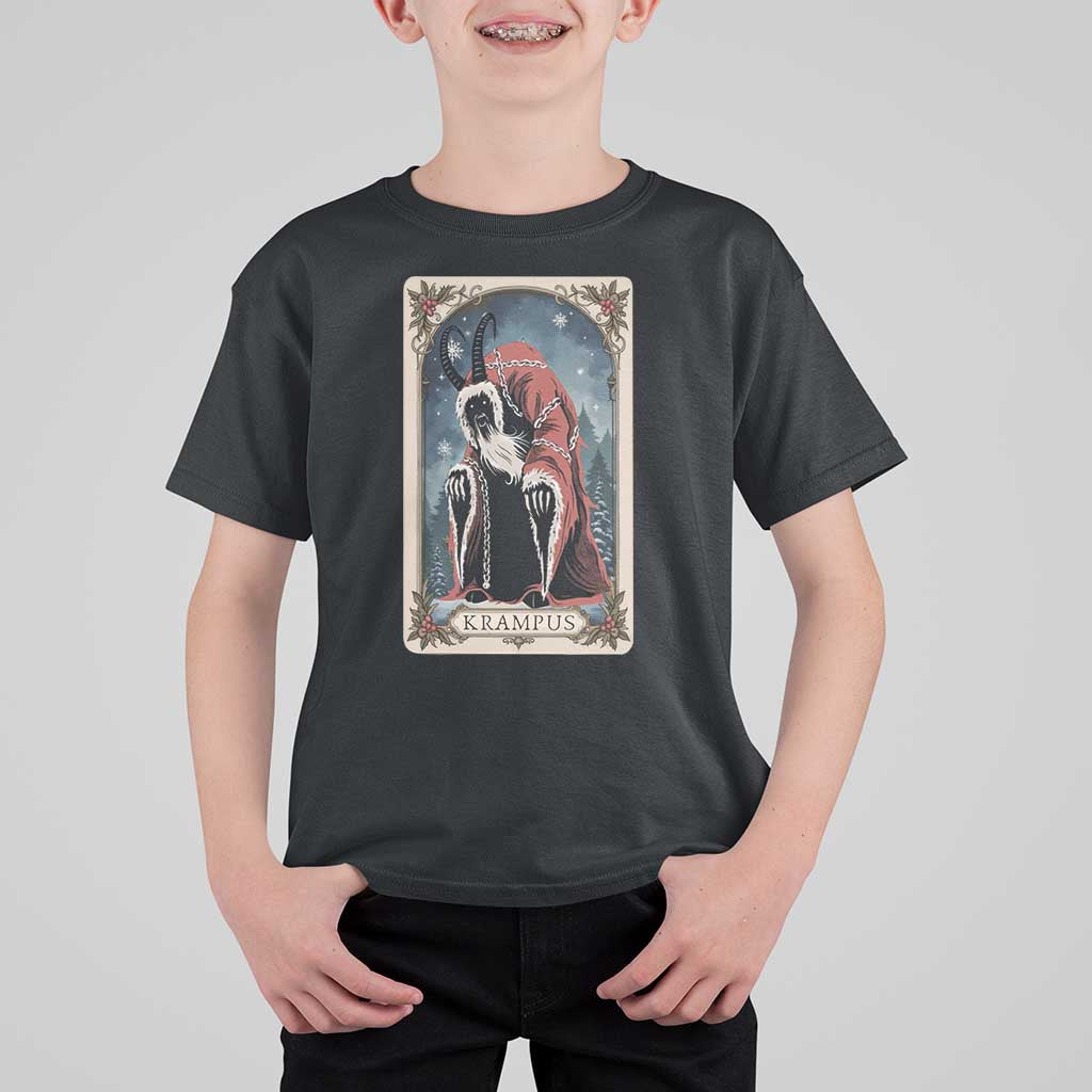 Christmas Krampus T Shirt For Kid Tarot Card Xmas Horror Ugly Sweater Evil Pajama - Wonder Print Shop