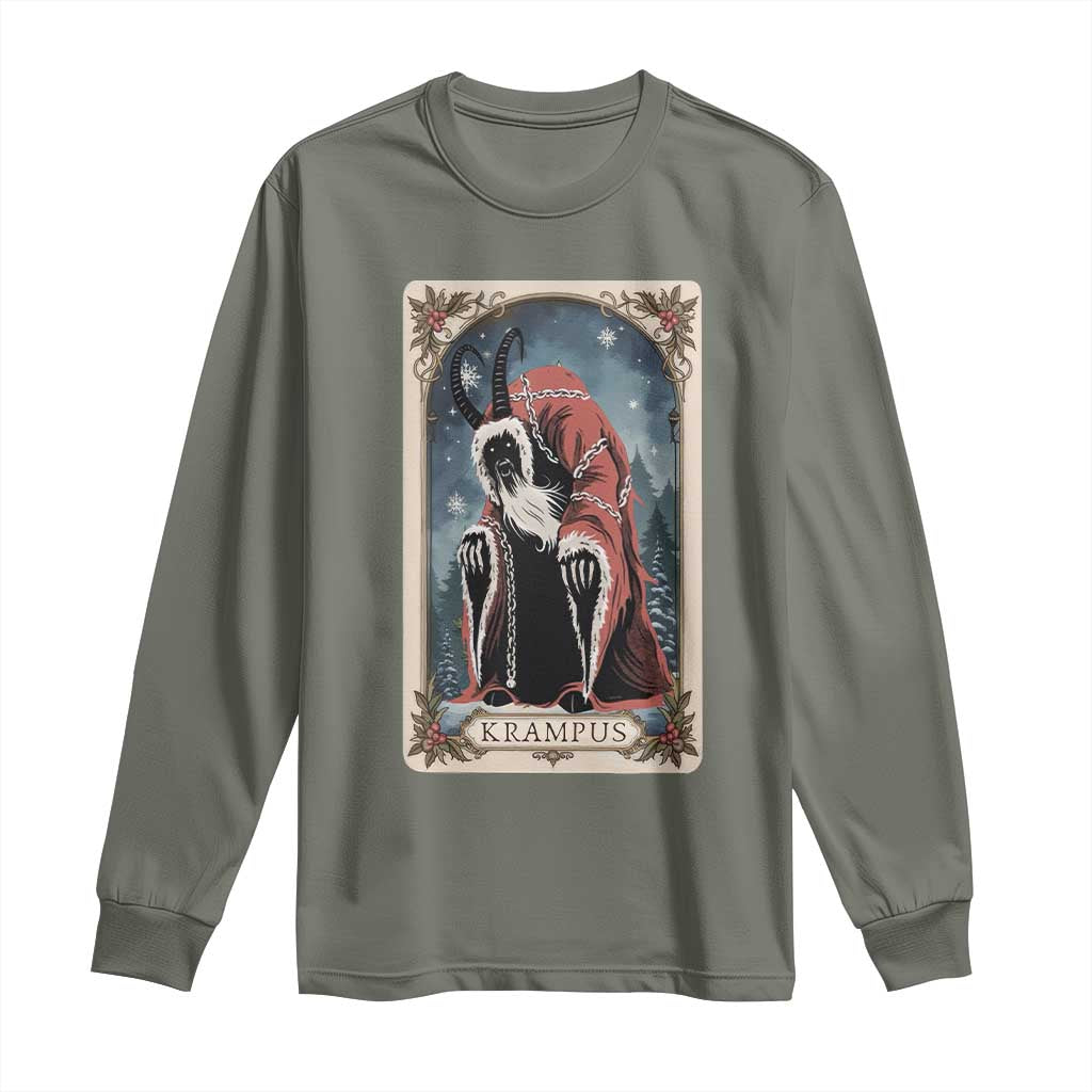 Christmas Krampus Long Sleeve Shirt Tarot Card Xmas Horror Ugly Sweater Evil Pajama