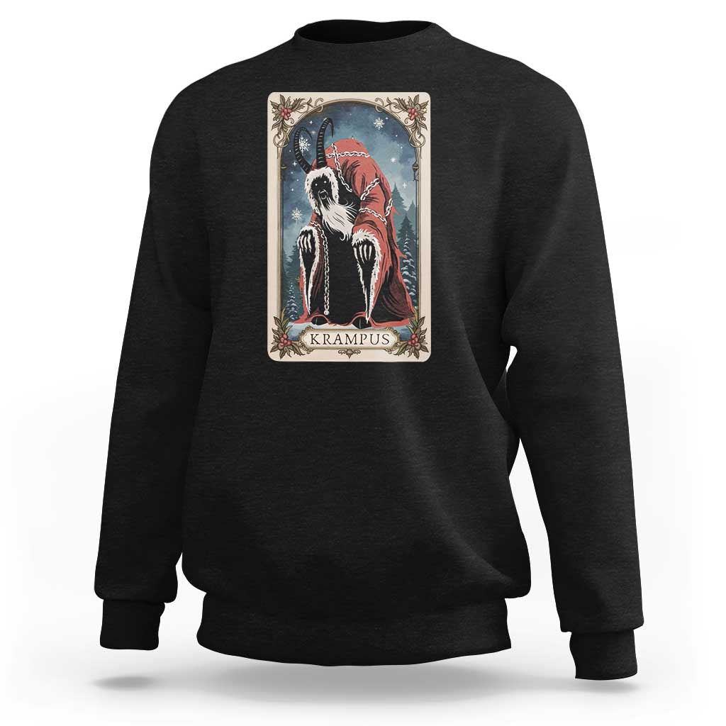 Christmas Krampus Sweatshirt Tarot Card Xmas Horror Ugly Sweater Evil Pajama - Wonder Print Shop