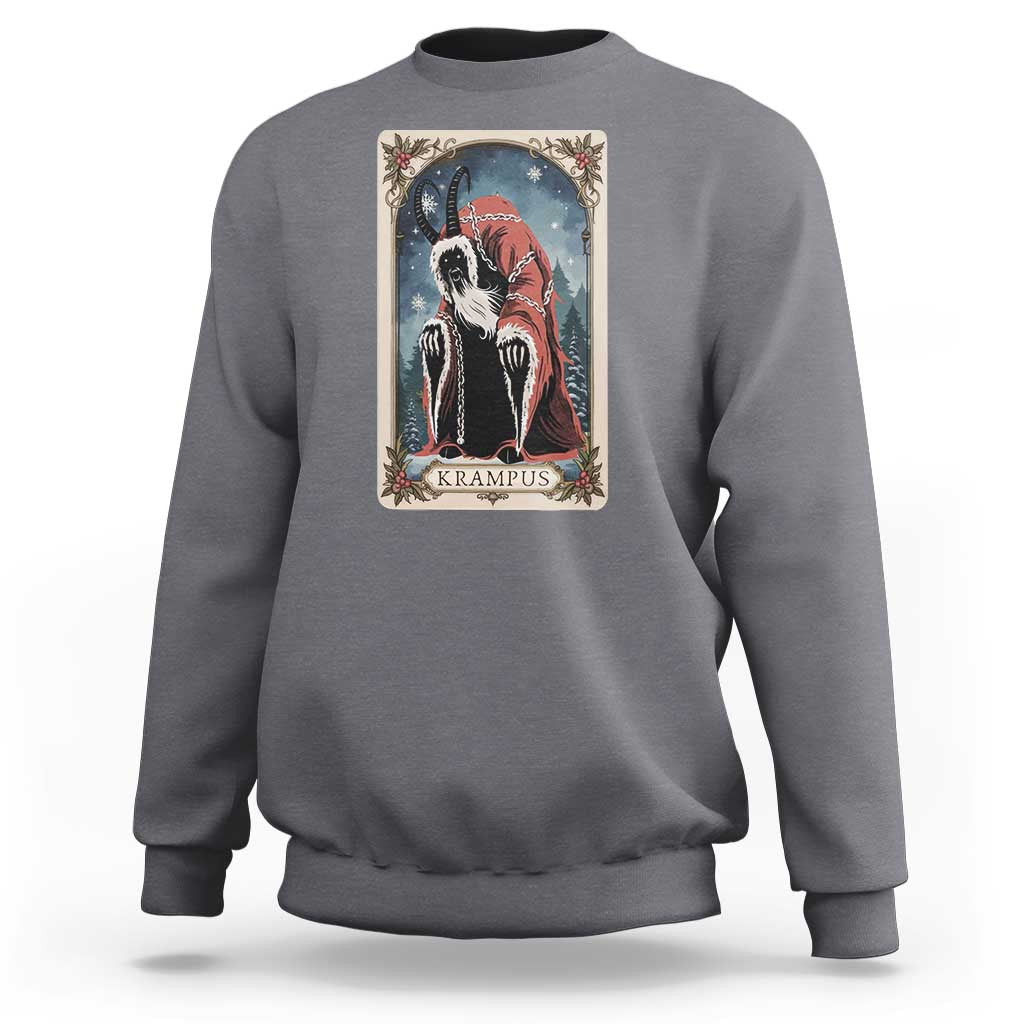 Christmas Krampus Sweatshirt Tarot Card Xmas Horror Ugly Sweater Evil Pajama - Wonder Print Shop