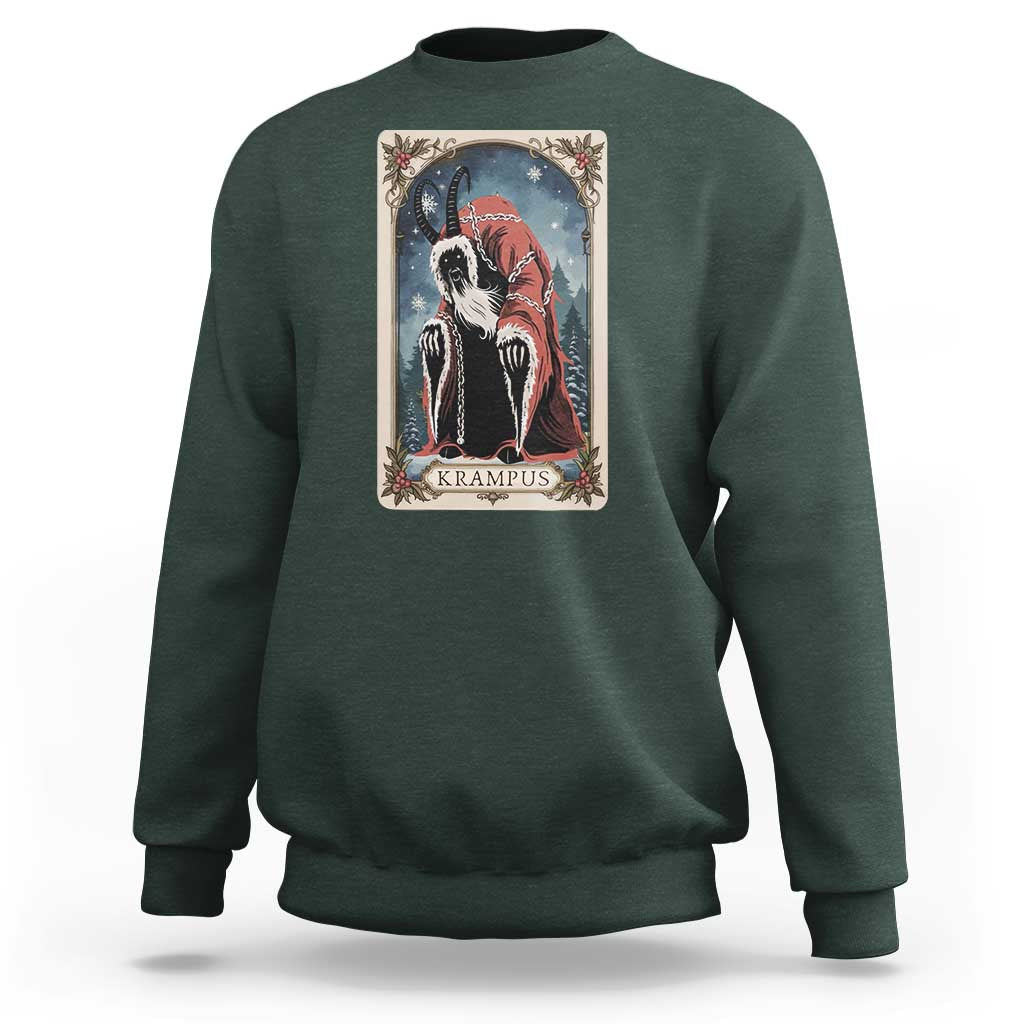 Christmas Krampus Sweatshirt Tarot Card Xmas Horror Ugly Sweater Evil Pajama - Wonder Print Shop