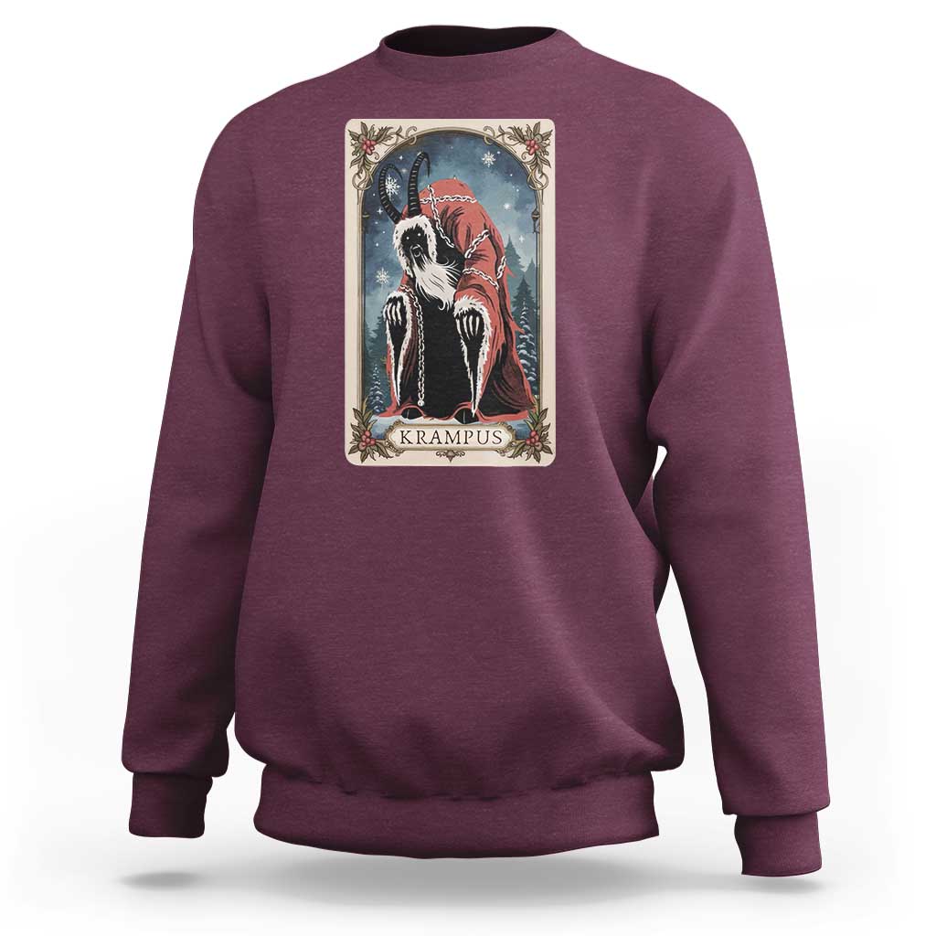 Christmas Krampus Sweatshirt Tarot Card Xmas Horror Ugly Sweater Evil Pajama - Wonder Print Shop