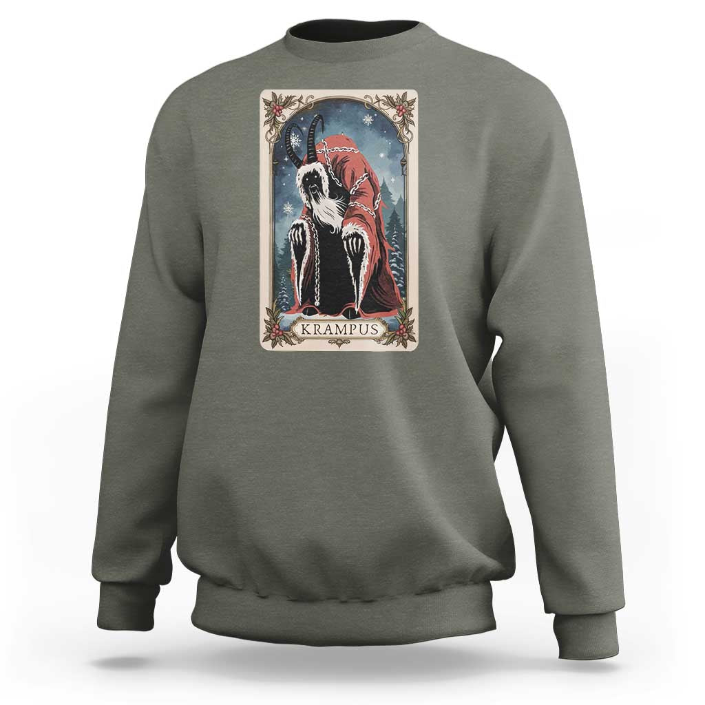 Christmas Krampus Sweatshirt Tarot Card Xmas Horror Ugly Sweater Evil Pajama - Wonder Print Shop
