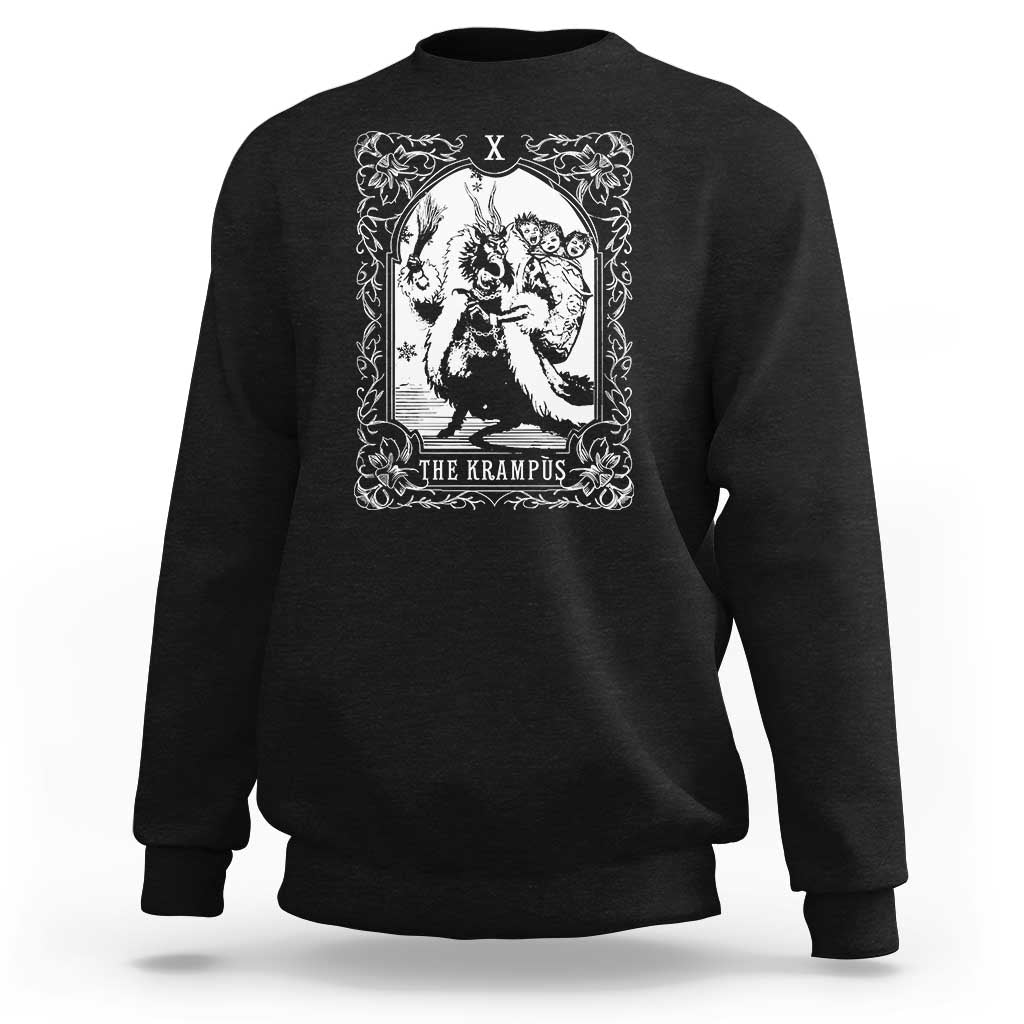 Christmas Krampus Sweatshirt The Krampus Tarot Card Goth Xmas - Wonder Print Shop