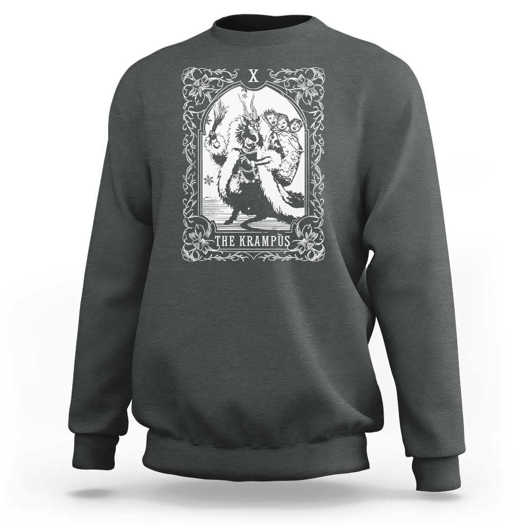 Christmas Krampus Sweatshirt The Krampus Tarot Card Goth Xmas - Wonder Print Shop