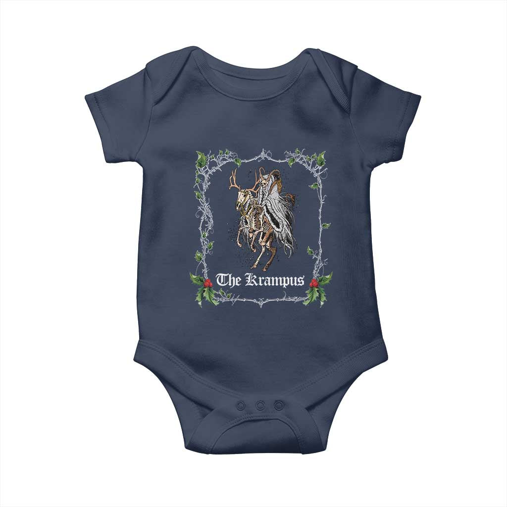 Christmas Krampus Baby Onesie Goth Xmas Krampus Reindeer Skull Ugly Sweater Evil Pajama TS10