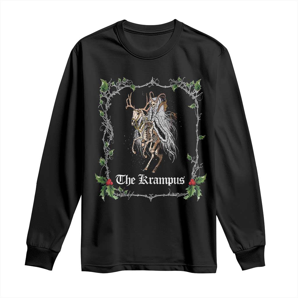 Christmas Krampus Long Sleeve Shirt Goth Xmas Krampus Reindeer Skull Ugly Sweater Evil Pajama TS10