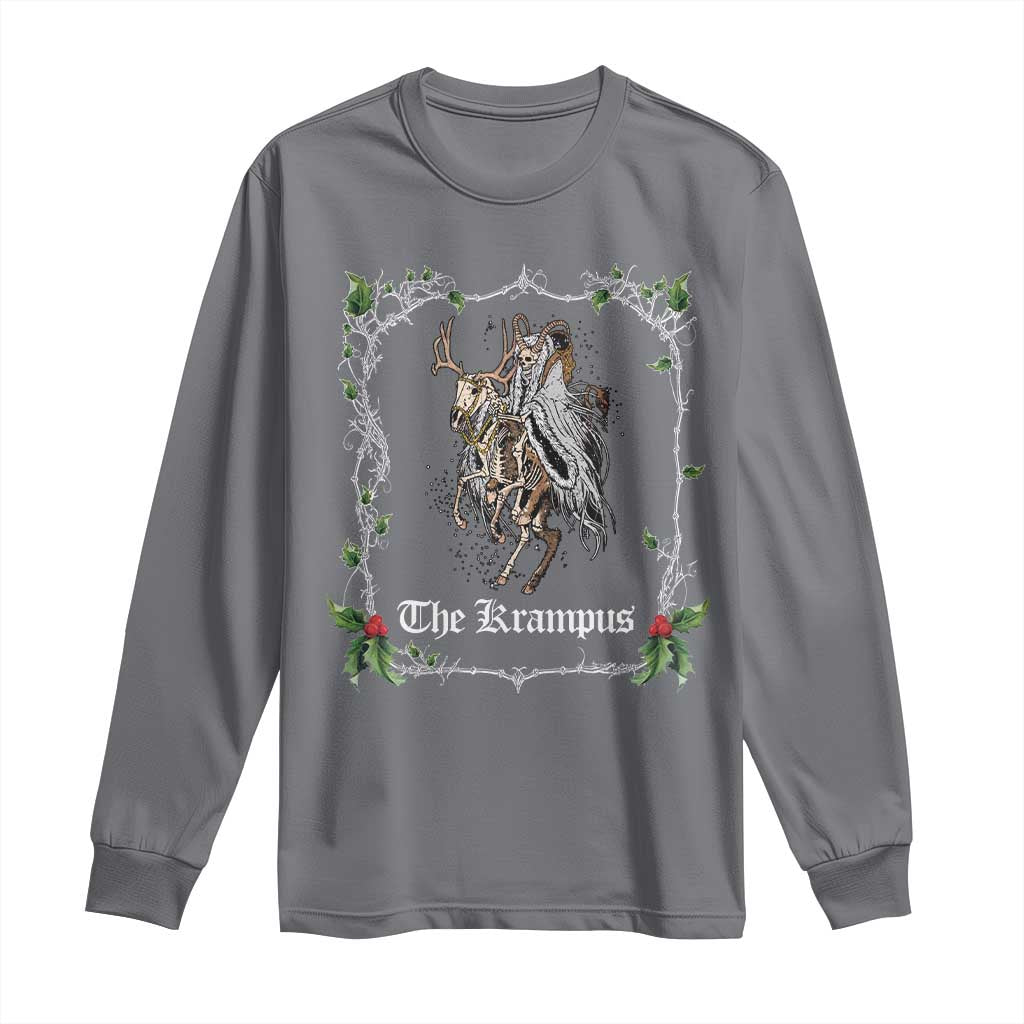 Christmas Krampus Long Sleeve Shirt Goth Xmas Krampus Reindeer Skull Ugly Sweater Evil Pajama TS10