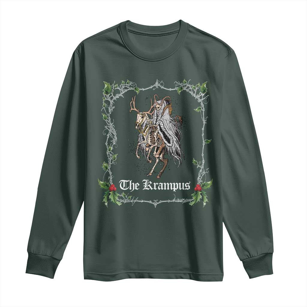 Christmas Krampus Long Sleeve Shirt Goth Xmas Krampus Reindeer Skull Ugly Sweater Evil Pajama TS10