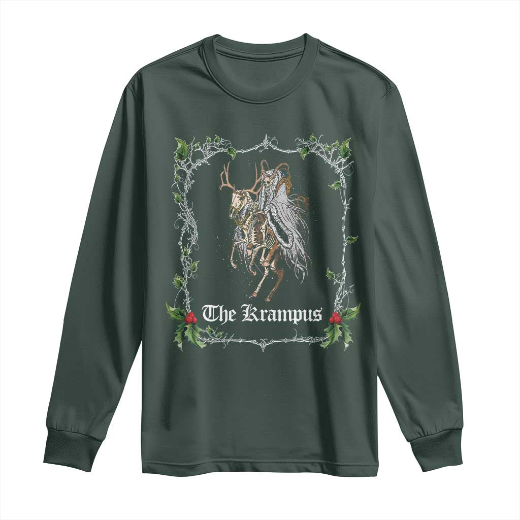 Christmas Krampus Long Sleeve Shirt Goth Xmas Krampus Reindeer Skull Ugly Sweater Evil Pajama
