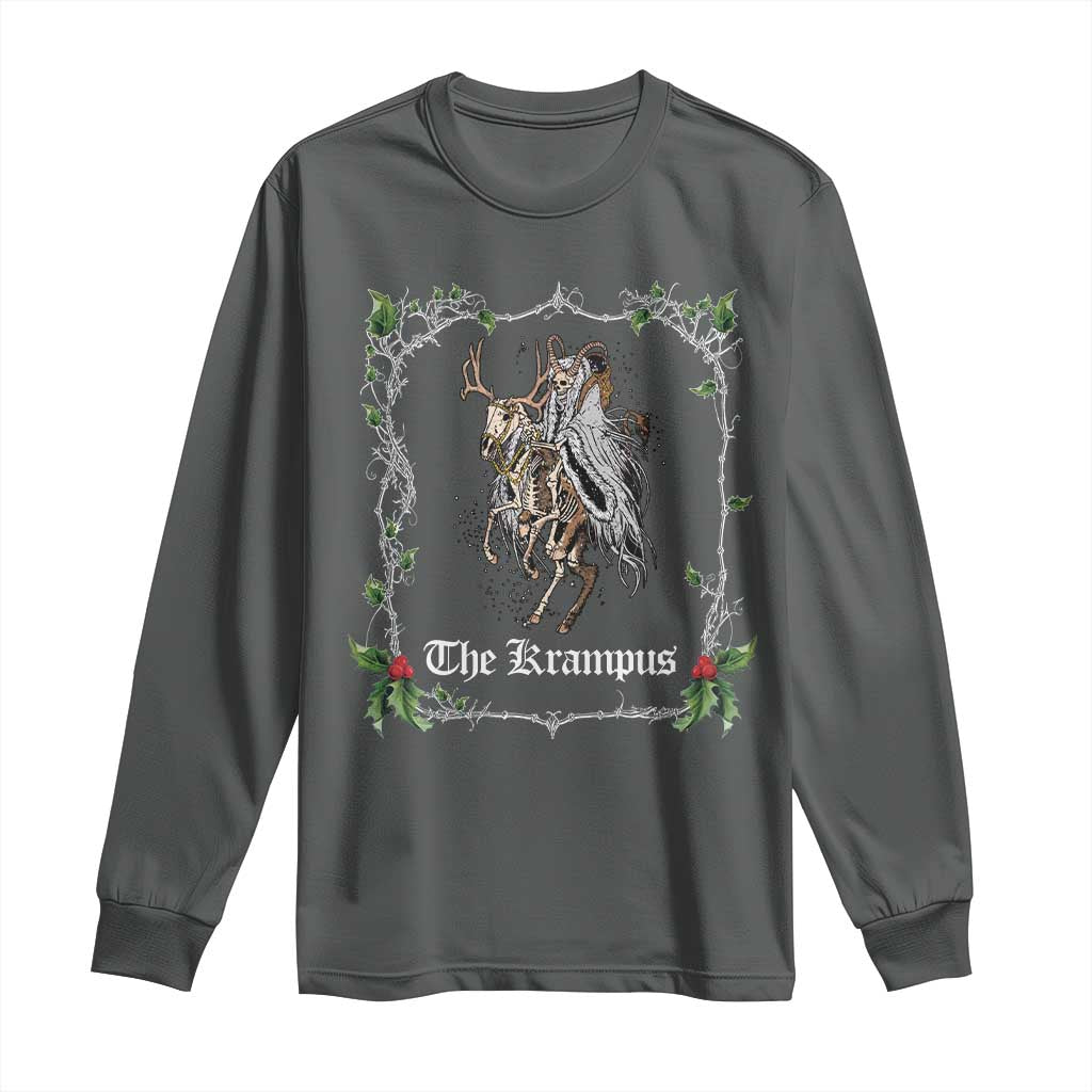 Christmas Krampus Long Sleeve Shirt Goth Xmas Krampus Reindeer Skull Ugly Sweater Evil Pajama TS10