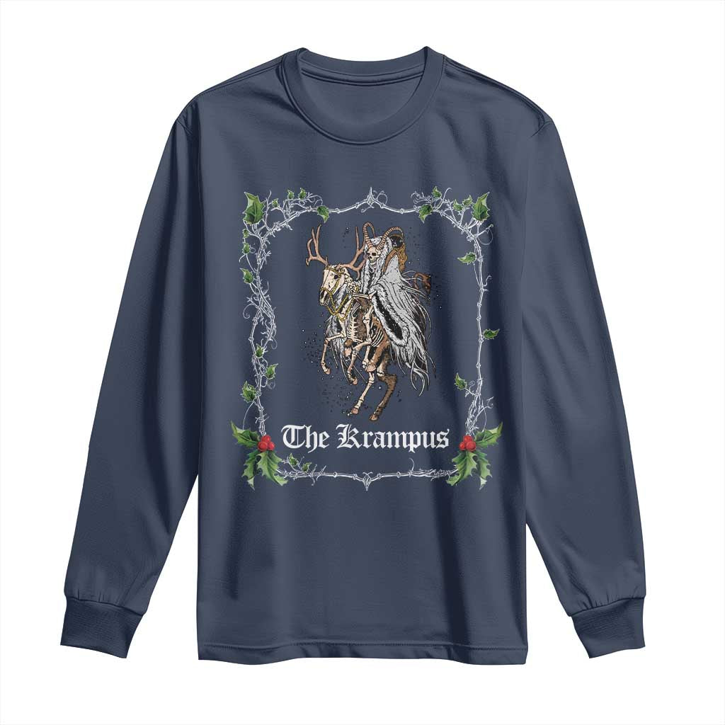 Christmas Krampus Long Sleeve Shirt Goth Xmas Krampus Reindeer Skull Ugly Sweater Evil Pajama TS10