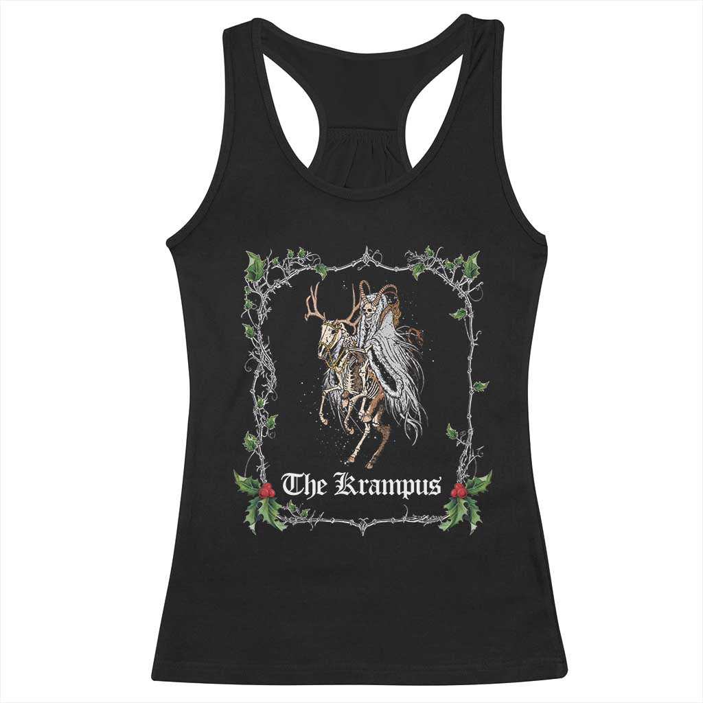 Christmas Krampus Racerback Tank Top Goth Xmas Krampus Reindeer Skull Ugly Sweater Evil Pajama TS10