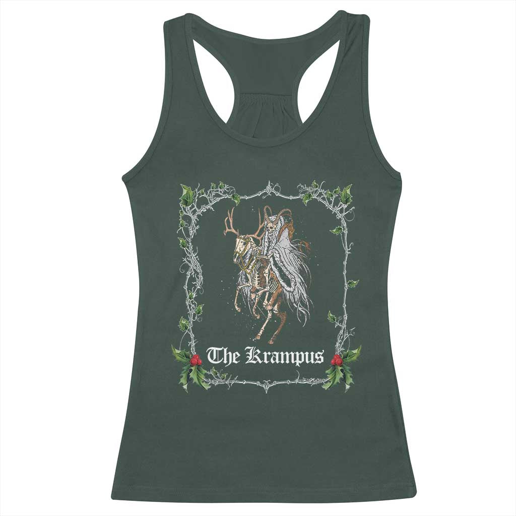 Christmas Krampus Racerback Tank Top Goth Xmas Krampus Reindeer Skull Ugly Sweater Evil Pajama