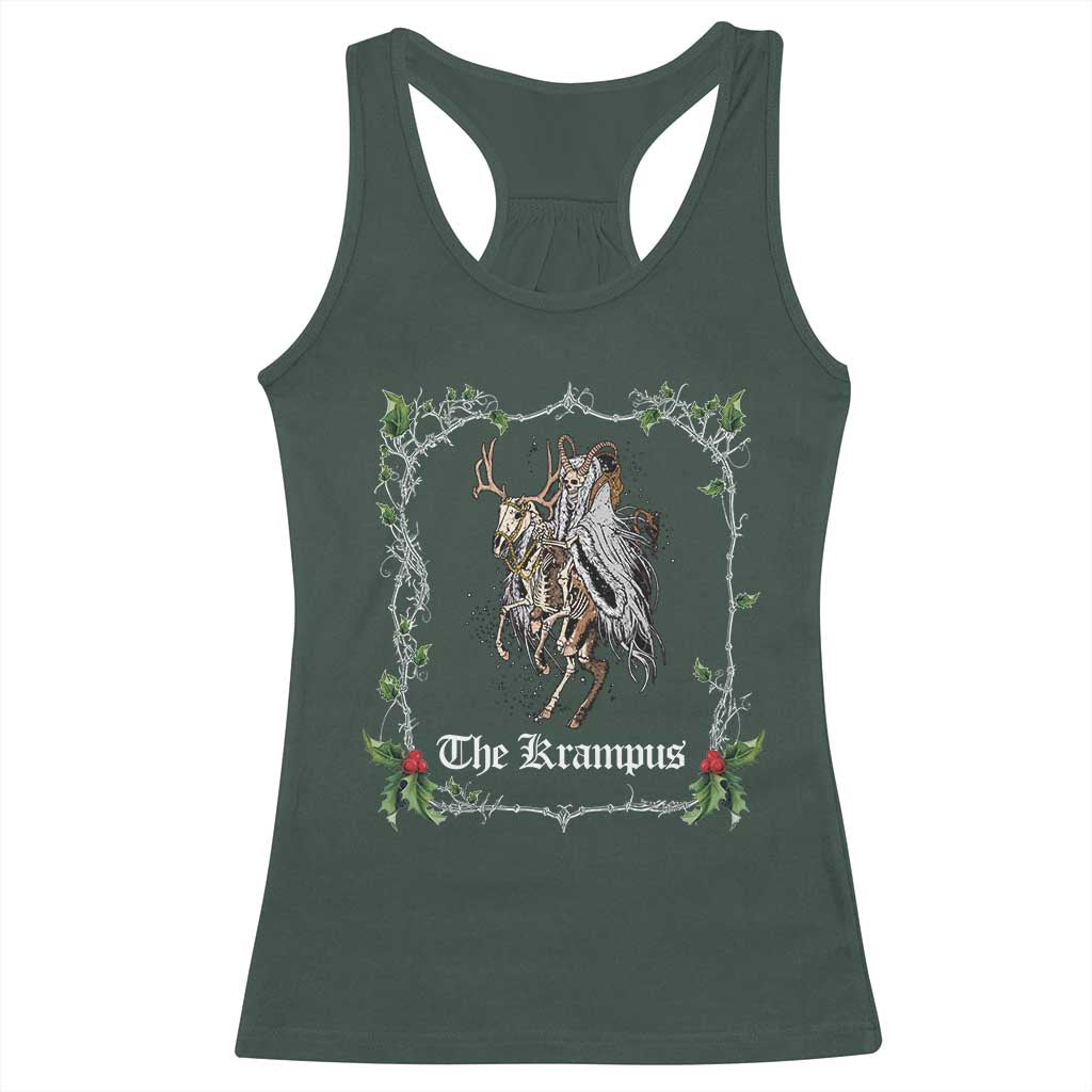 Christmas Krampus Racerback Tank Top Goth Xmas Krampus Reindeer Skull Ugly Sweater Evil Pajama TS10