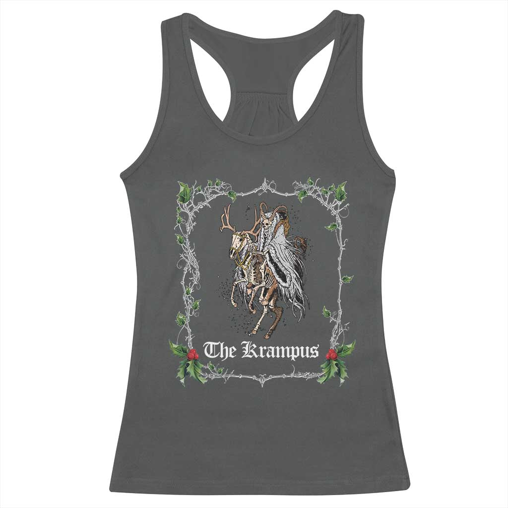 Christmas Krampus Racerback Tank Top Goth Xmas Krampus Reindeer Skull Ugly Sweater Evil Pajama TS10