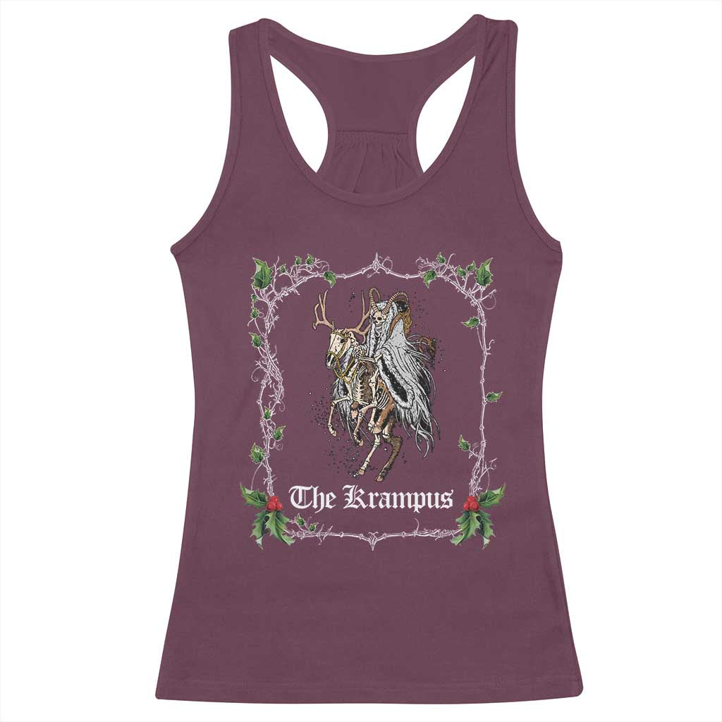 Christmas Krampus Racerback Tank Top Goth Xmas Krampus Reindeer Skull Ugly Sweater Evil Pajama TS10