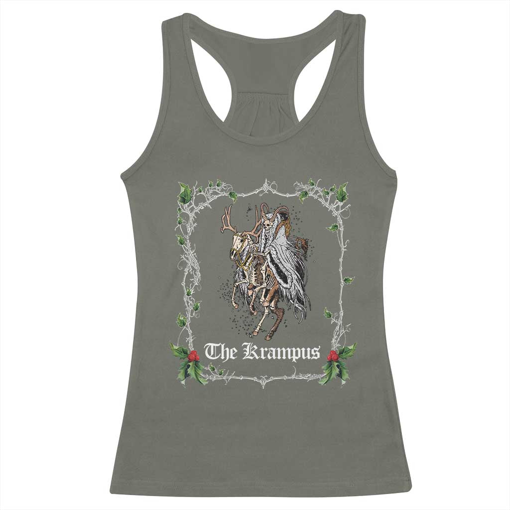 Christmas Krampus Racerback Tank Top Goth Xmas Krampus Reindeer Skull Ugly Sweater Evil Pajama TS10