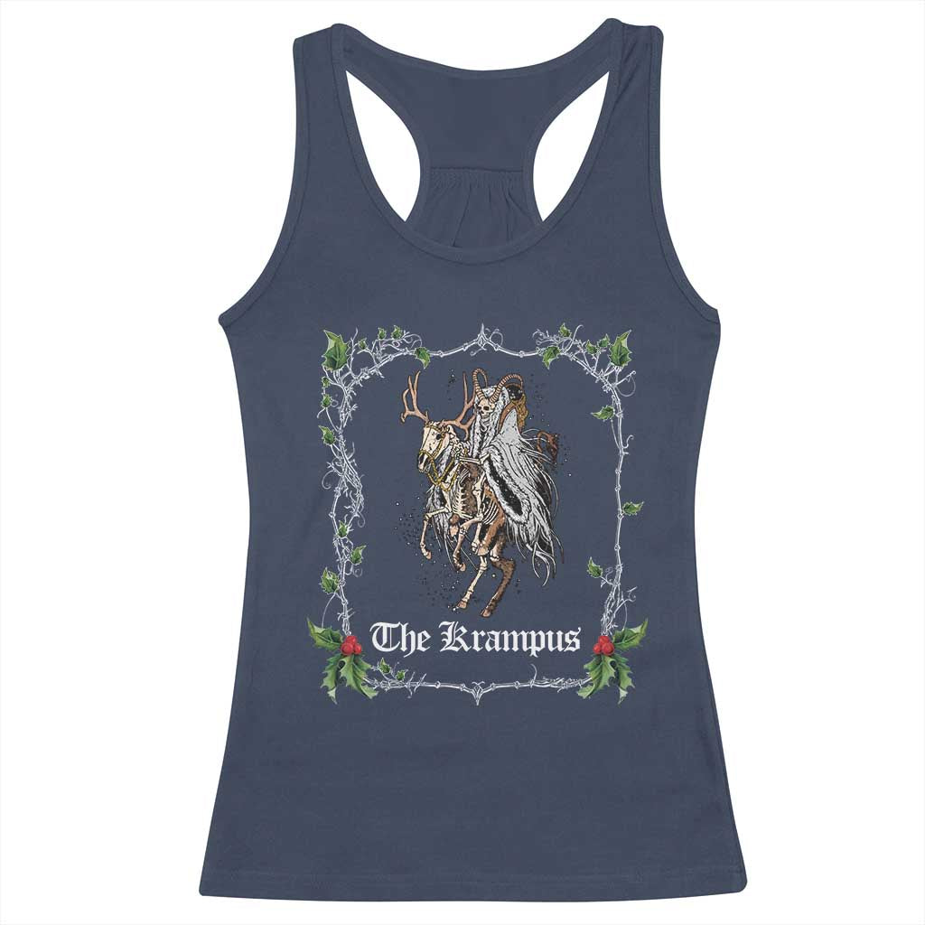 Christmas Krampus Racerback Tank Top Goth Xmas Krampus Reindeer Skull Ugly Sweater Evil Pajama TS10