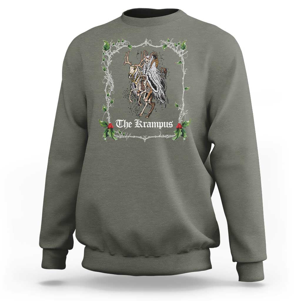 Christmas Krampus Sweatshirt Goth Xmas Krampus Reindeer Skull Ugly Sweater Evil Pajama TS10