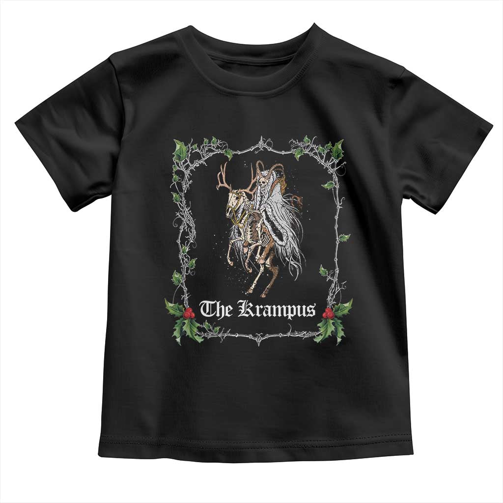 Christmas Krampus Toddler T Shirt Goth Xmas Krampus Reindeer Skull Ugly Sweater Evil Pajama TS10