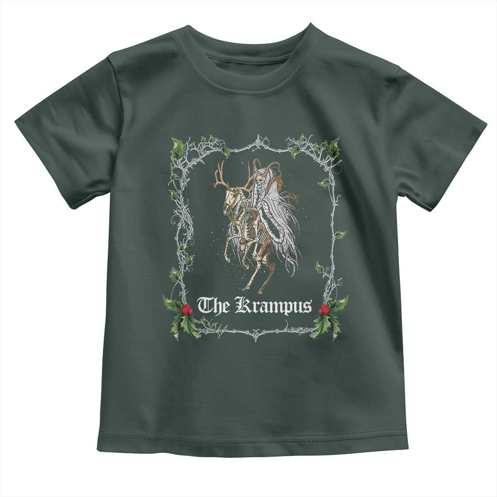 Christmas Krampus Toddler T Shirt Goth Xmas Krampus Reindeer Skull Ugly Sweater Evil Pajama