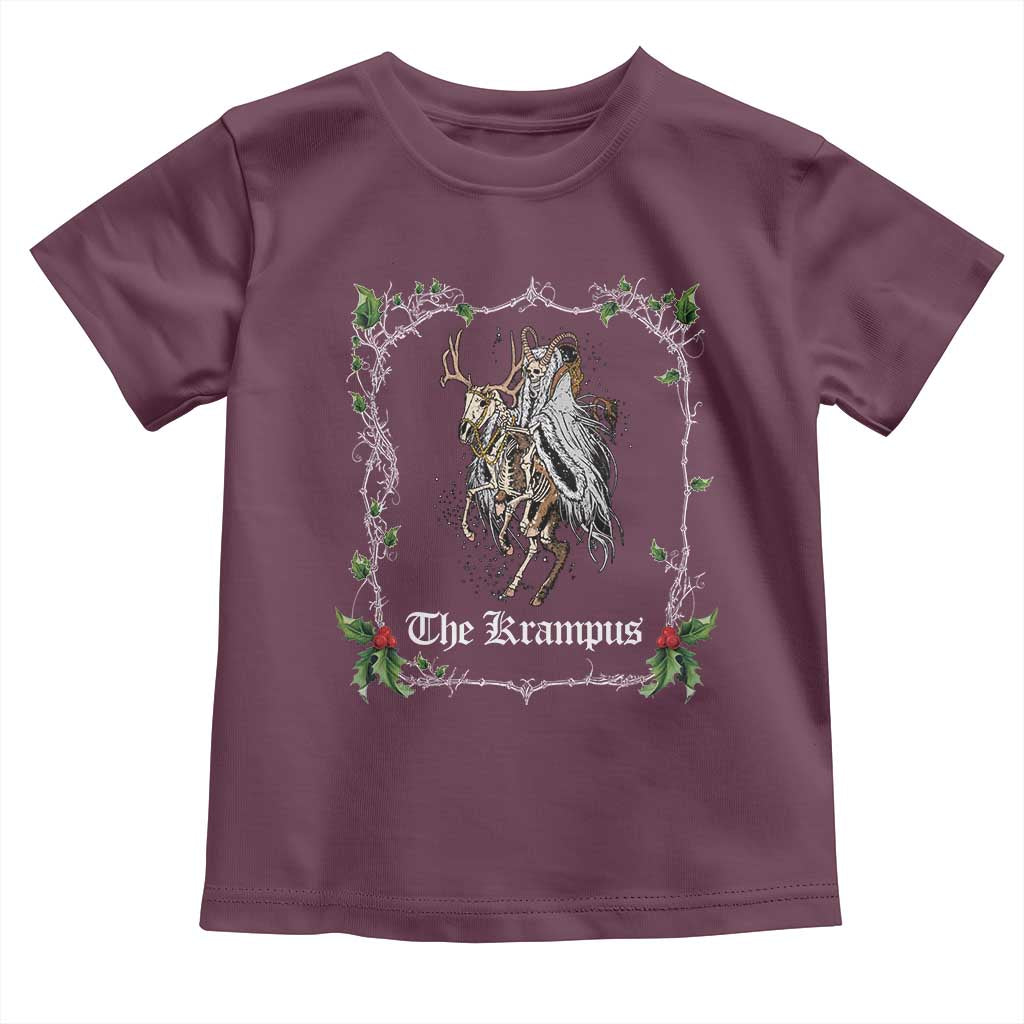Christmas Krampus Toddler T Shirt Goth Xmas Krampus Reindeer Skull Ugly Sweater Evil Pajama TS10