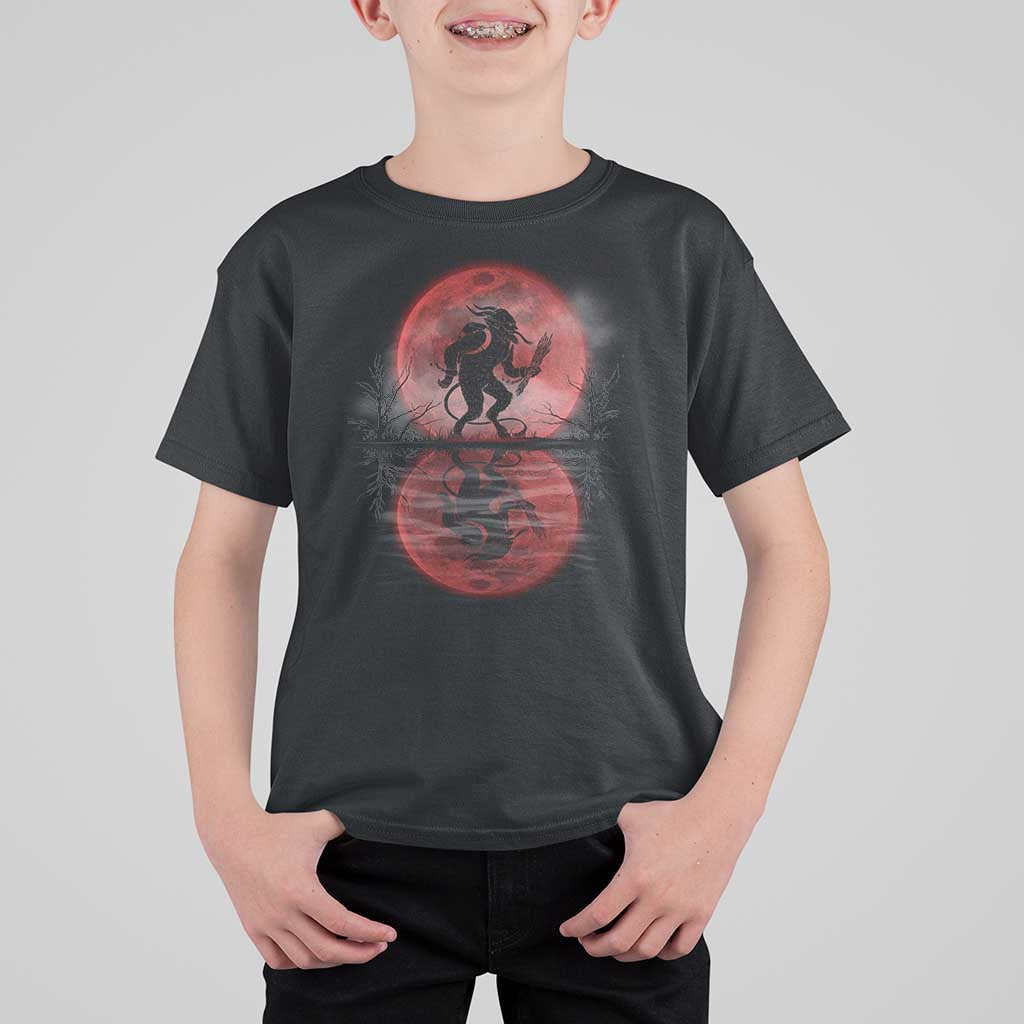Christmas Krampus T Shirt For Kid Scary Horror Goth Xmas Blood Moon Ugly Sweater Evil Pajama - Wonder Print Shop