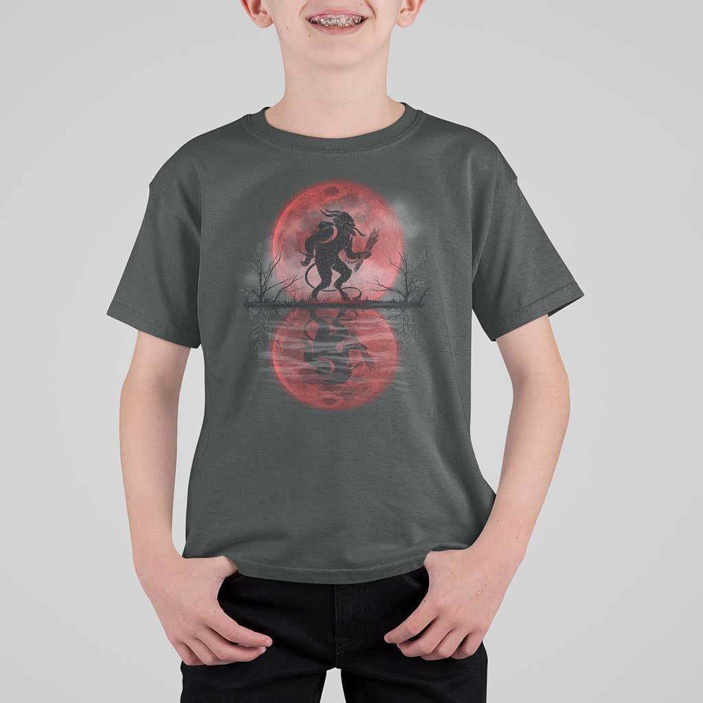 Christmas Krampus T Shirt For Kid Scary Horror Goth Xmas Blood Moon Ugly Sweater Evil Pajama - Wonder Print Shop