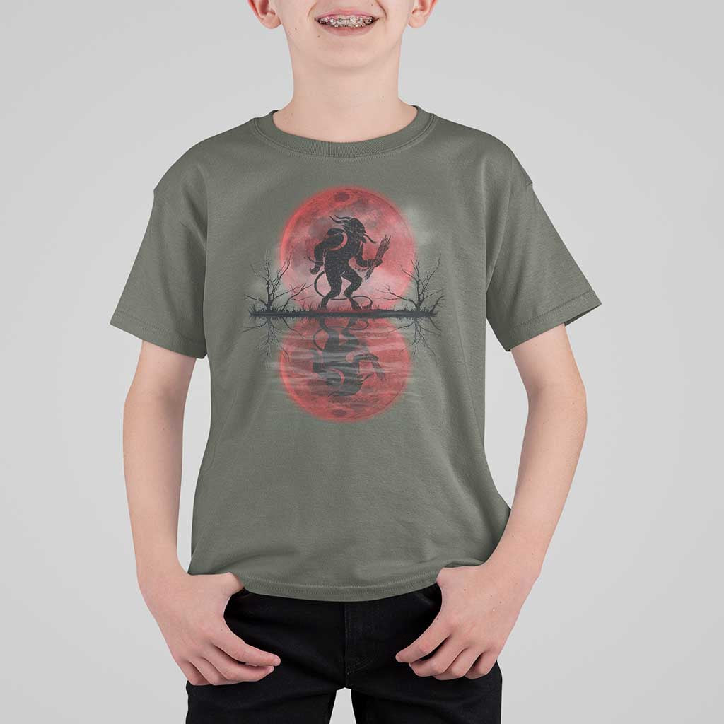 Christmas Krampus T Shirt For Kid Scary Horror Goth Xmas Blood Moon Ugly Sweater Evil Pajama - Wonder Print Shop