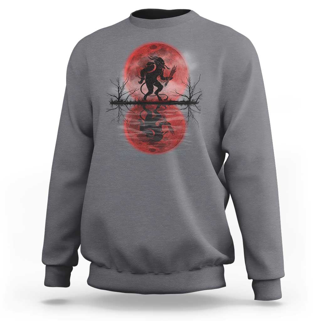 Christmas Krampus Sweatshirt Scary Horror Goth Xmas Blood Moon Ugly Sweater Evil Pajama - Wonder Print Shop