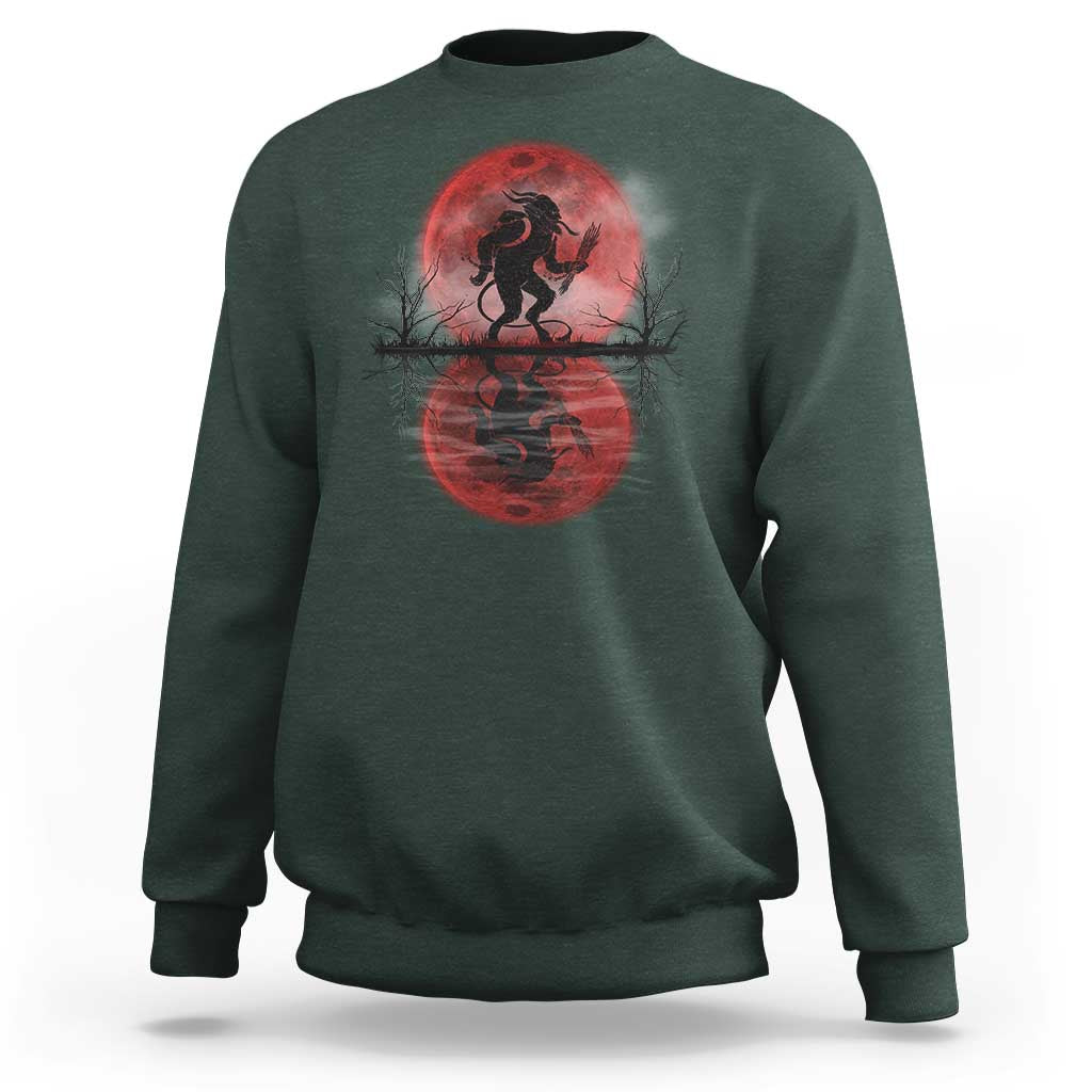Christmas Krampus Sweatshirt Scary Horror Goth Xmas Blood Moon Ugly Sweater Evil Pajama - Wonder Print Shop