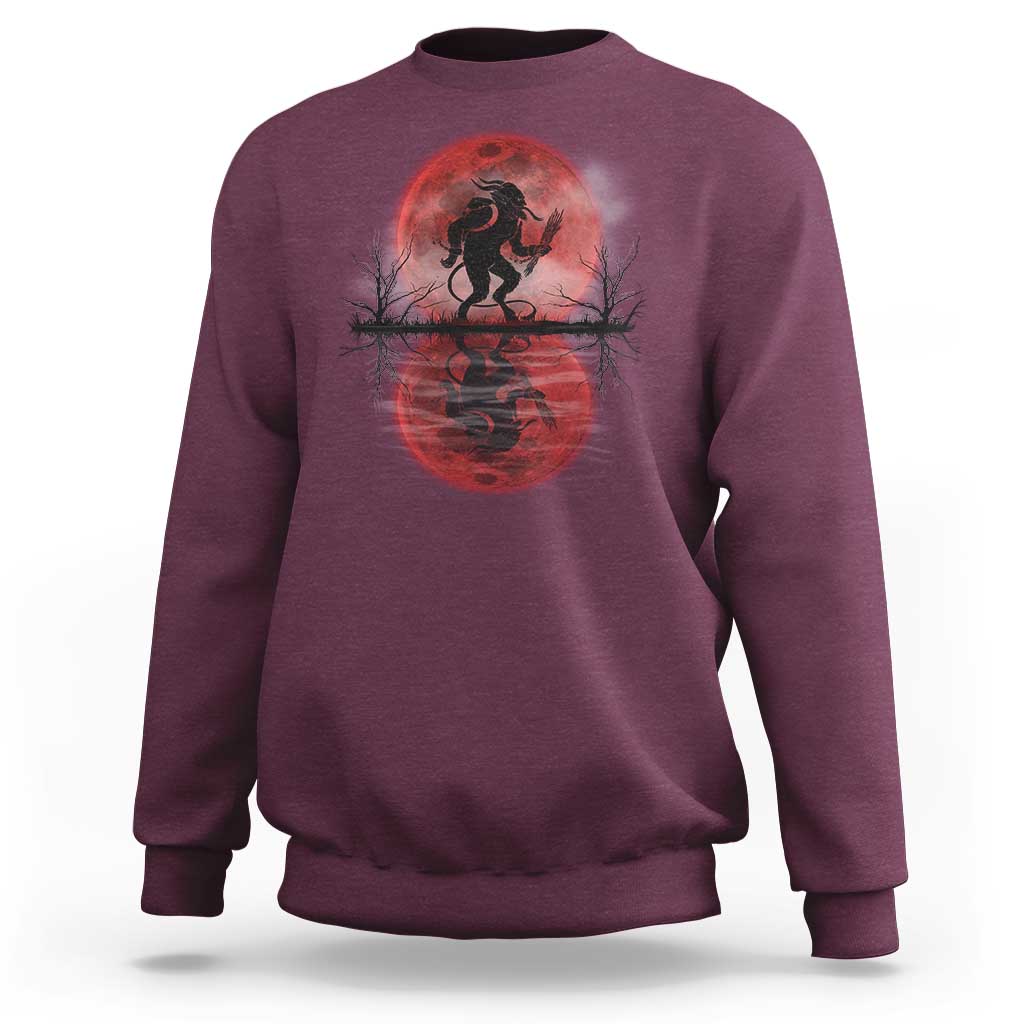 Christmas Krampus Sweatshirt Scary Horror Goth Xmas Blood Moon Ugly Sweater Evil Pajama - Wonder Print Shop