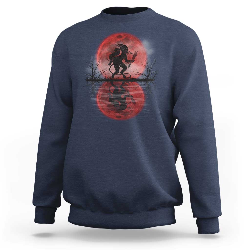 Christmas Krampus Sweatshirt Scary Horror Goth Xmas Blood Moon Ugly Sweater Evil Pajama - Wonder Print Shop