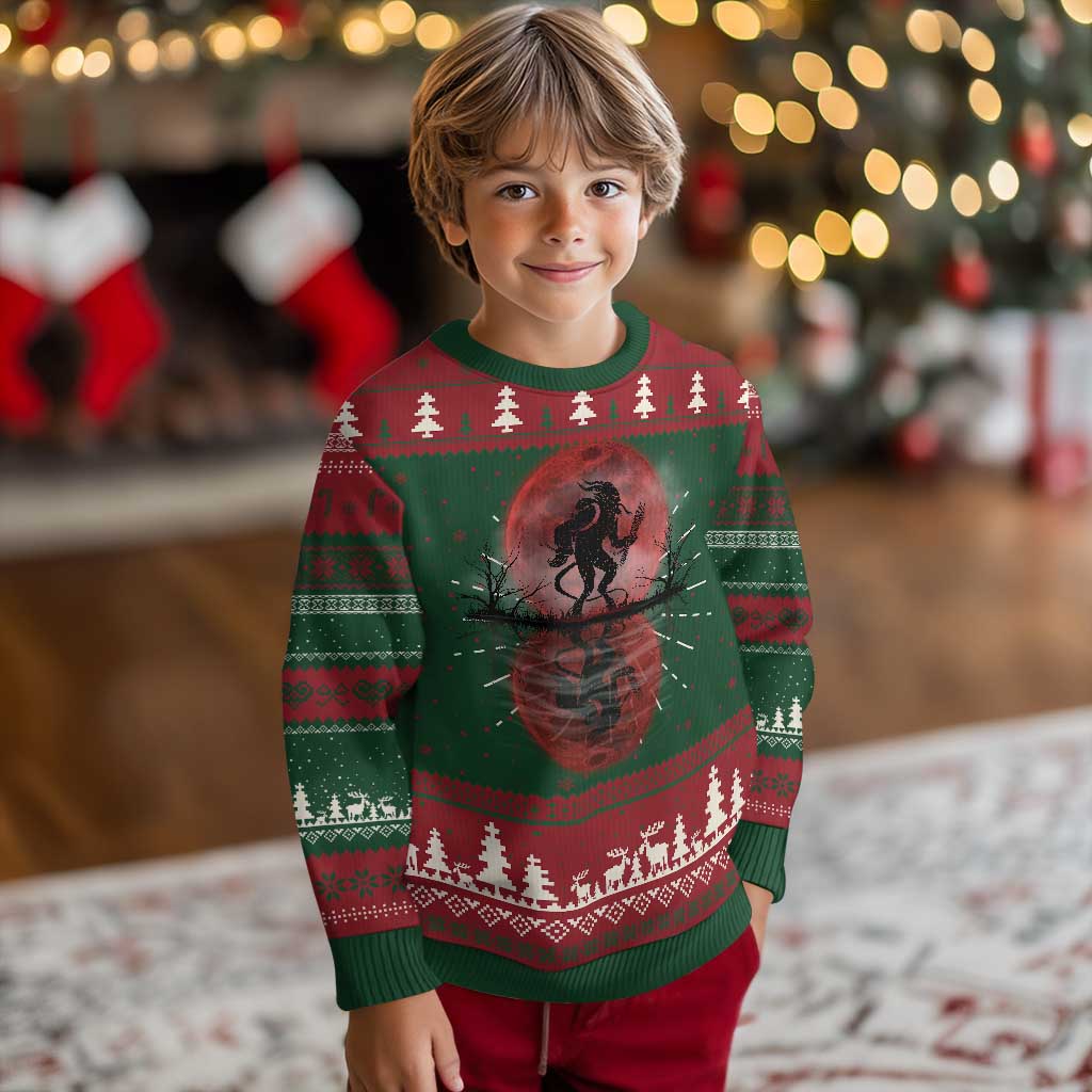 Krampus Ugly Christmas Sweater Scary Horror Goth Xmas Blood Moon Ugly Sweater Evil Pajama - Wonder Print Shop
