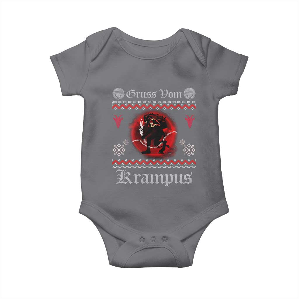 Christmas Krampus Baby Onesie Goth Xmas Gruss Von Krampus Ugly Christmas Sweater Evil Pajama
