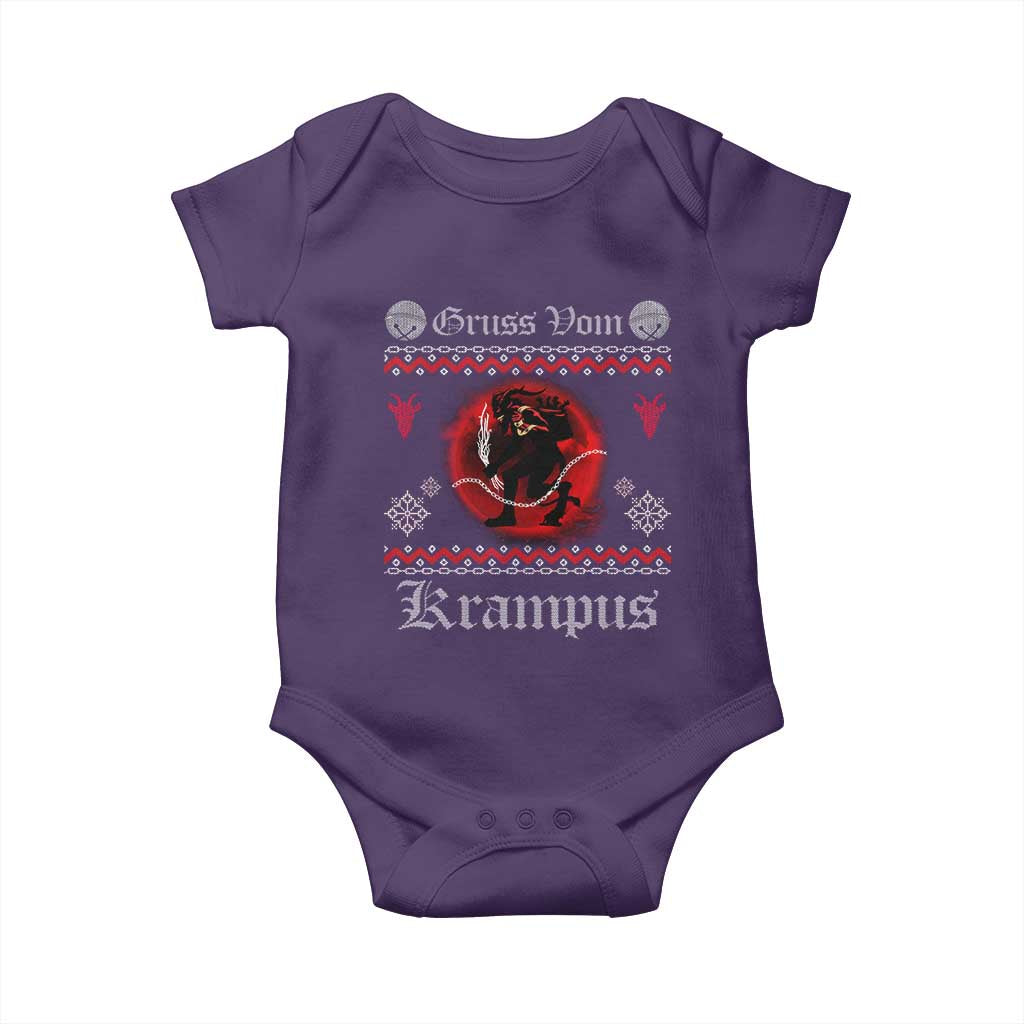 Christmas Krampus Baby Onesie Goth Xmas Gruss Von Krampus Ugly Christmas Sweater Evil Pajama