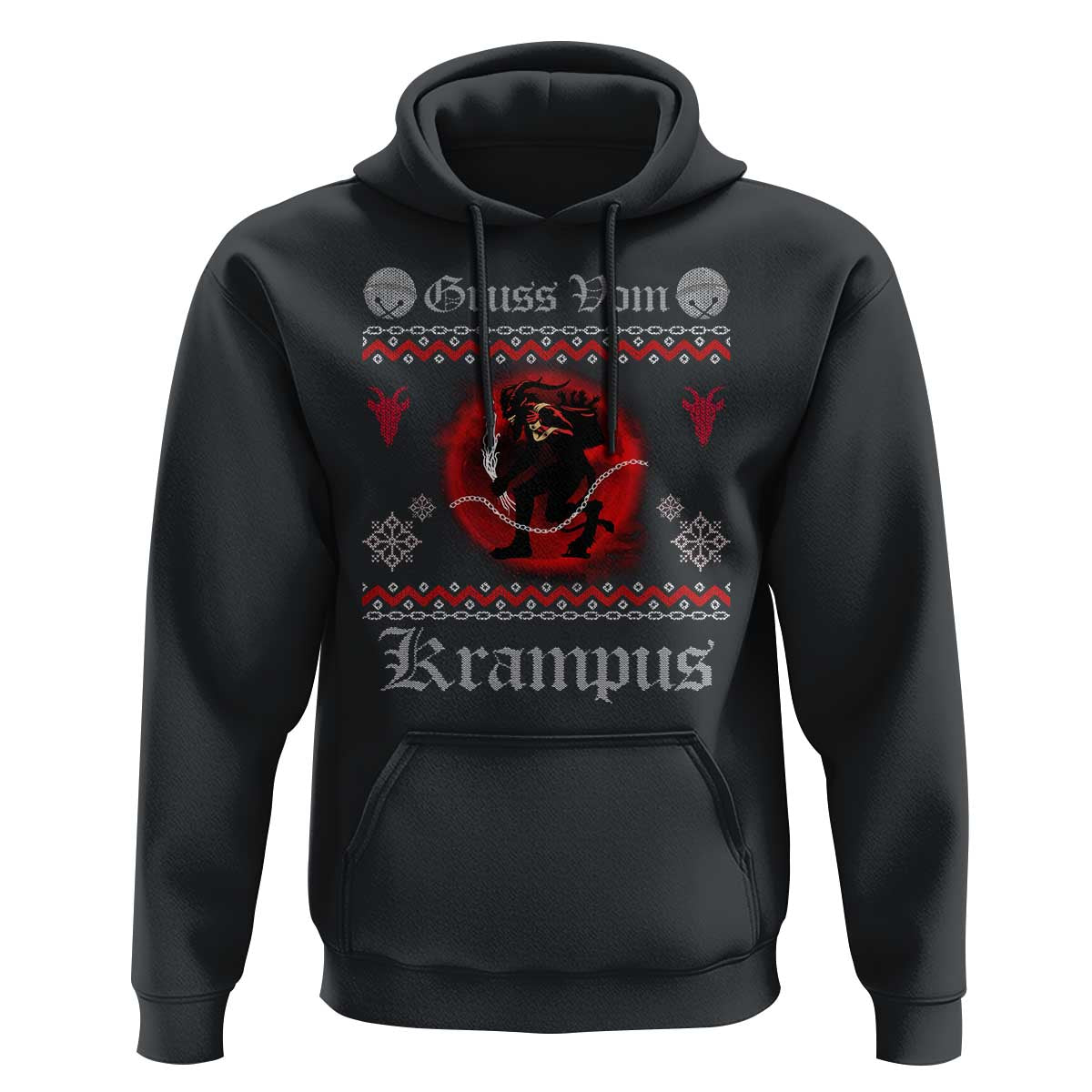 Christmas Krampus Hoodie Goth Xmas Gruss Von Krampus Ugly Christmas Sweater Evil Pajama