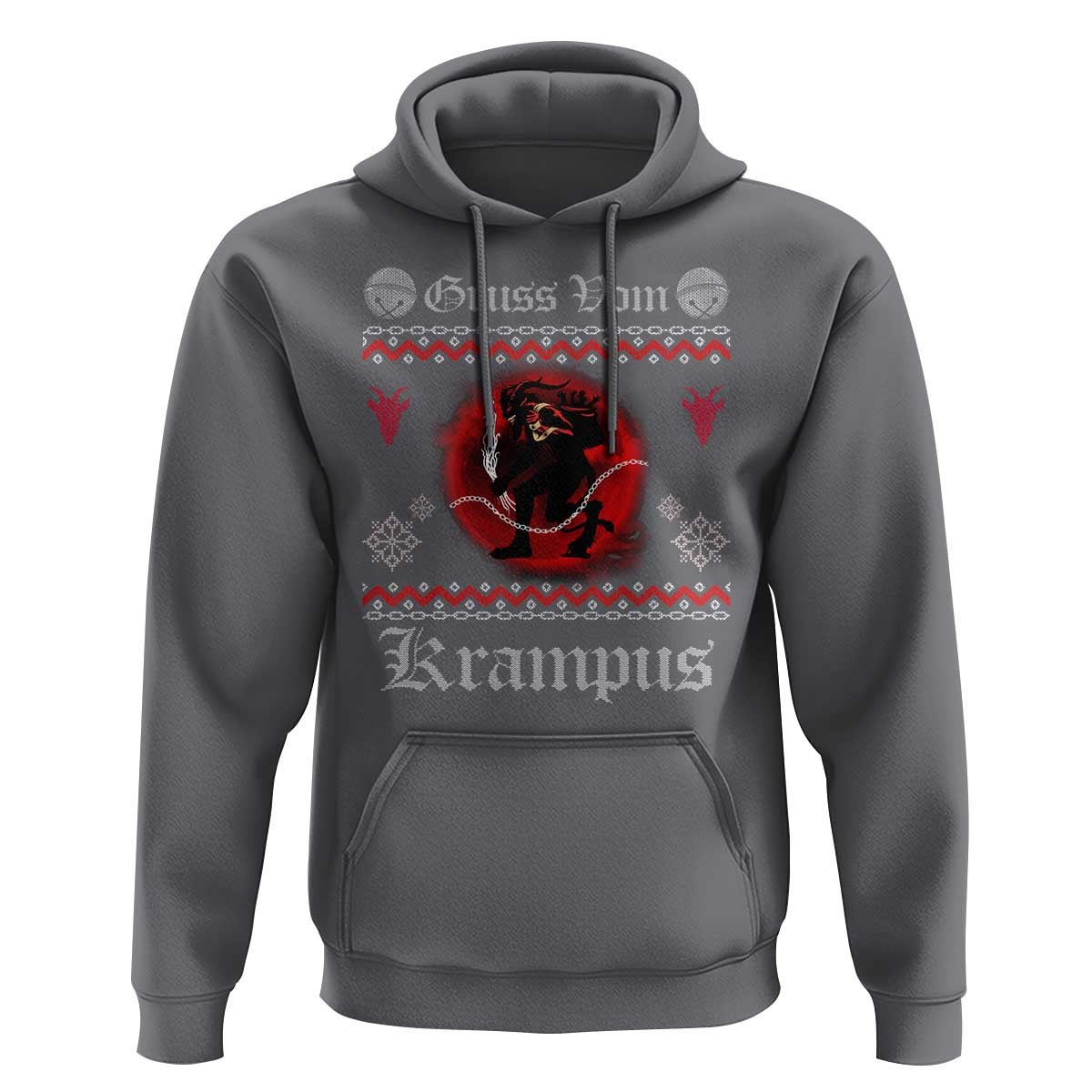 Christmas Krampus Hoodie Goth Xmas Gruss Von Krampus Ugly Christmas Sweater Evil Pajama