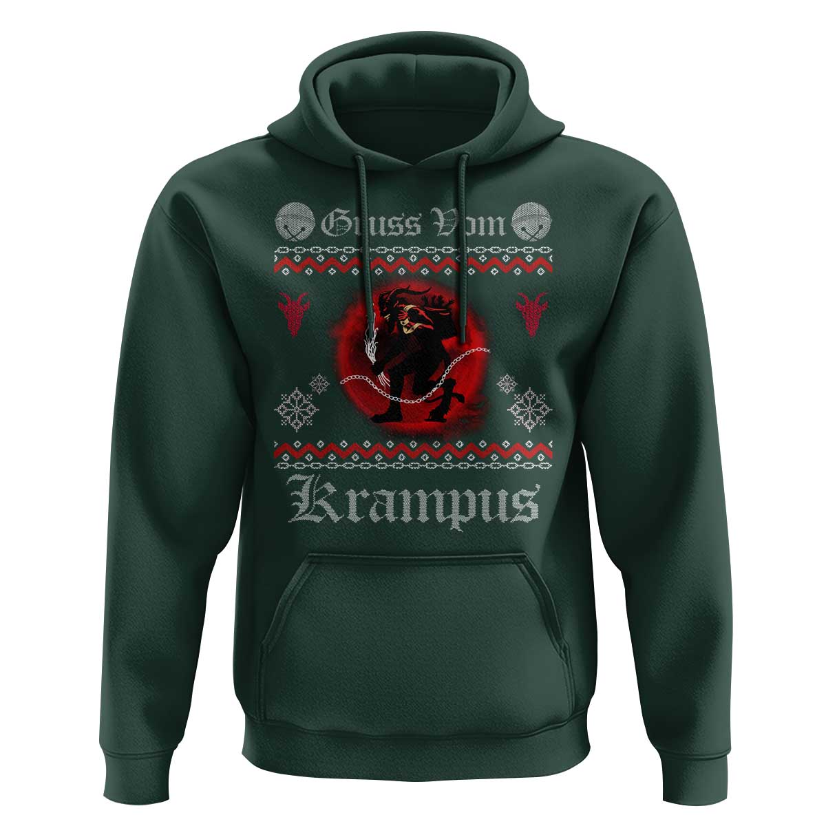 Christmas Krampus Hoodie Goth Xmas Gruss Von Krampus Ugly Christmas Sweater Evil Pajama