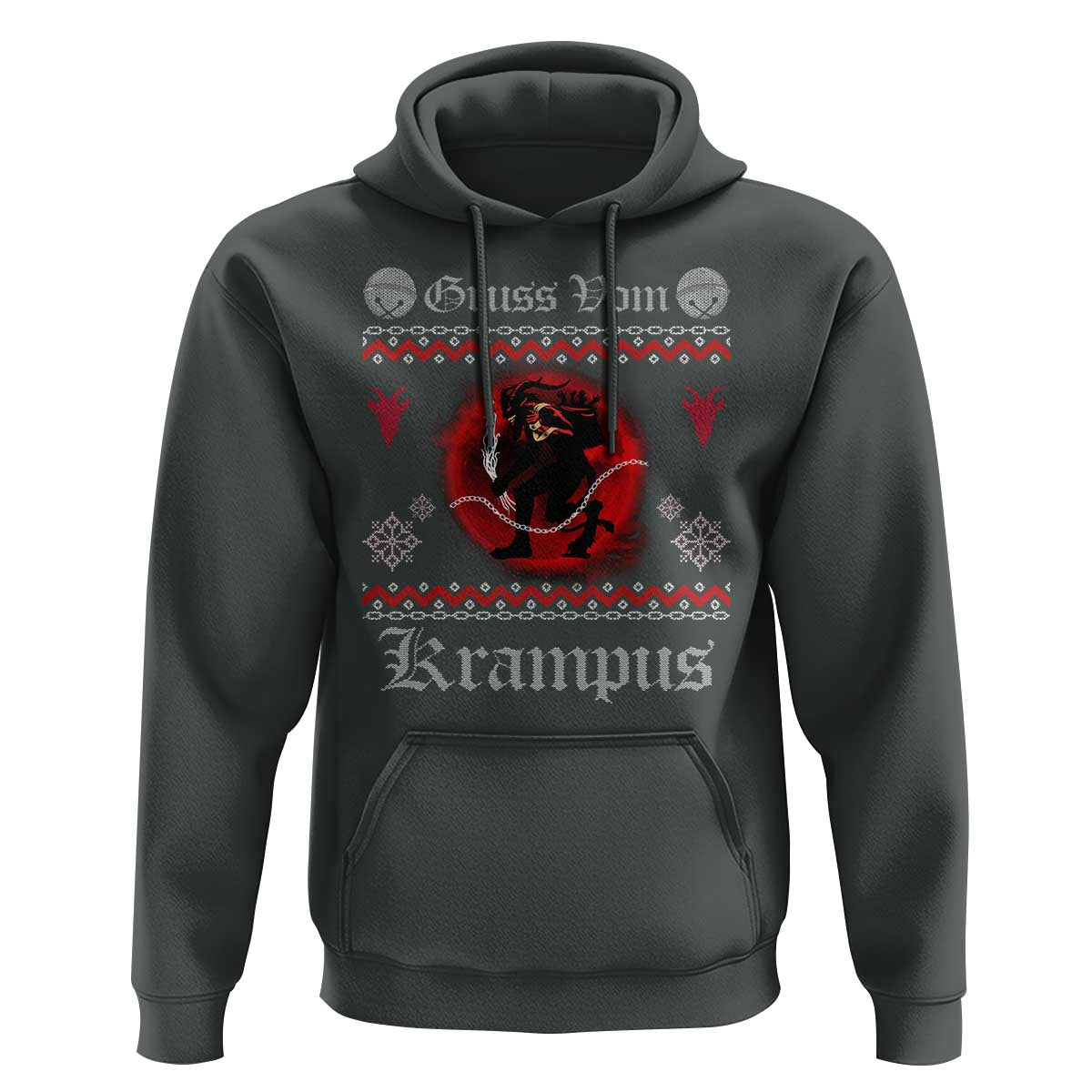 Christmas Krampus Hoodie Goth Xmas Gruss Von Krampus Ugly Christmas Sweater Evil Pajama