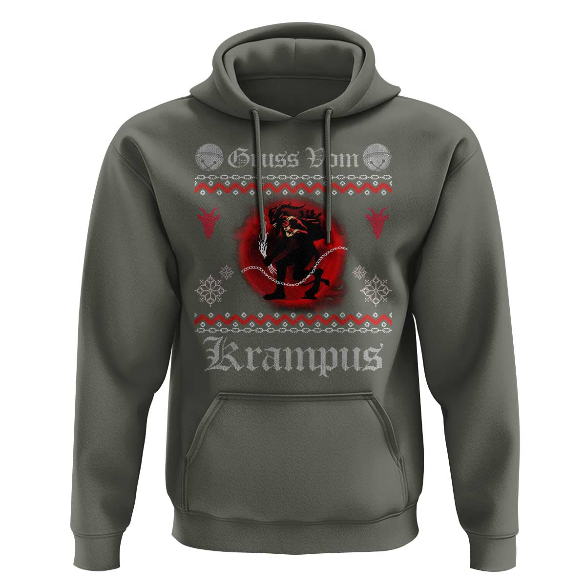 Christmas Krampus Hoodie Goth Xmas Gruss Von Krampus Ugly Christmas Sweater Evil Pajama