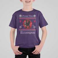 Christmas Krampus T Shirt For Kid Goth Xmas Gruss Von Krampus Ugly Christmas Sweater Evil Pajama - Wonder Print Shop