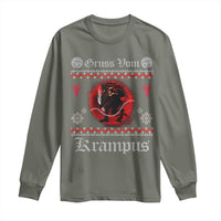 Christmas Krampus Long Sleeve Shirt Goth Xmas Gruss Von Krampus Ugly Christmas Sweater Evil Pajama